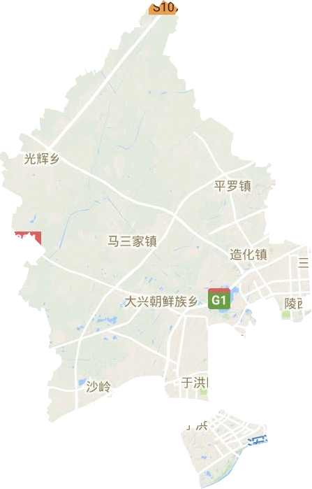 于洪区高清地形地图,于洪区高清谷歌地形地图
