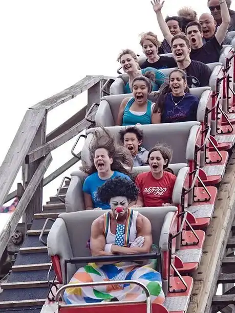 过山车爆笑表情,笑到怀疑人生~_照片_姑娘_什么