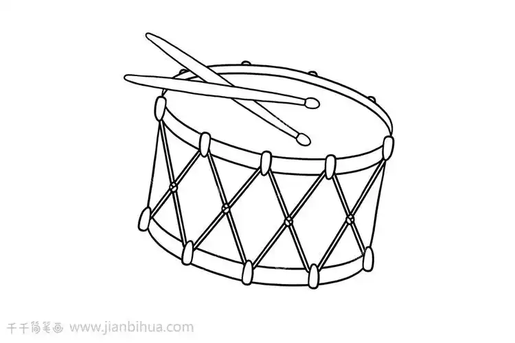 鼓简笔画画法