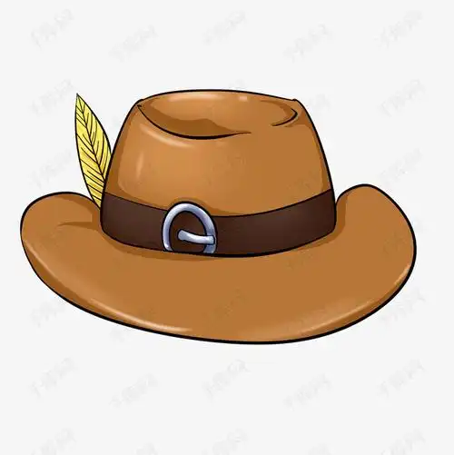 棕色的帽子手绘插画