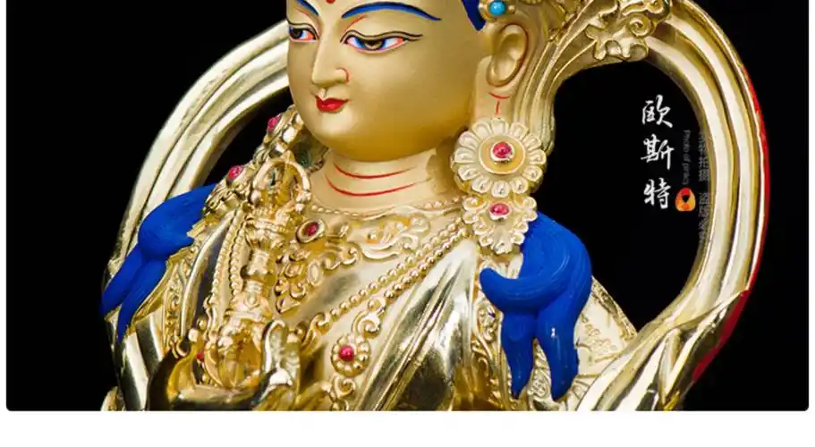 藏传佛教国产密宗佛像摆件铜全鎏金雕花精工1尺金刚萨埵佛像 含装赞