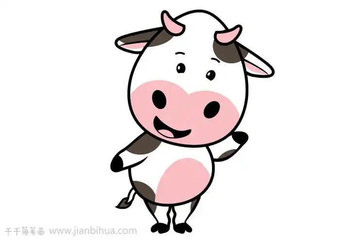q版奶牛简笔画画法