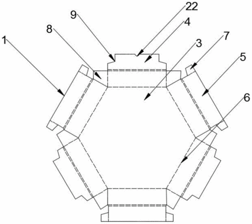 一种简易成型的六边形包装纸盒的制作方法