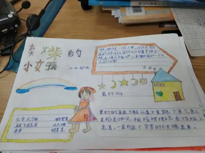 三五班走进《童话世界》手抄报展评