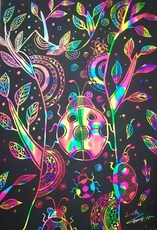 七彩画艺刮画作品展