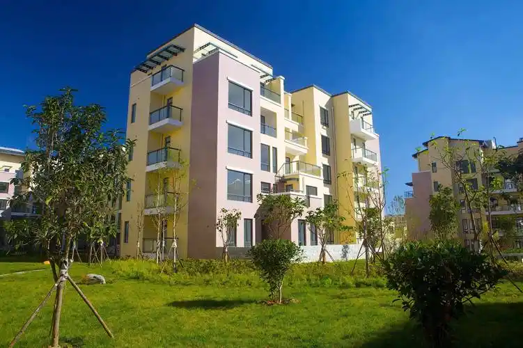 五层小区黄与橙外墙乳胶漆装修效果图