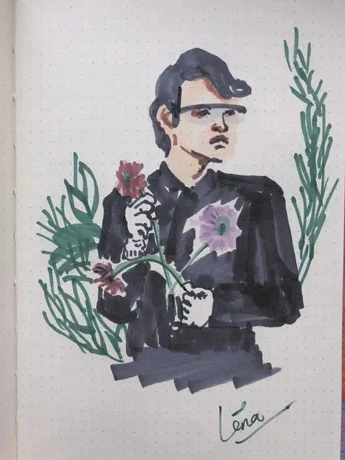 后面还会继续#速写人物  #手绘头像  #速写人间万象  #速写  #马克笔