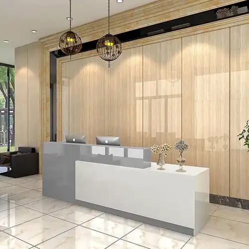 前台接待台简约现代公司收银台吧台桌咨询台美容院服装店烤漆柜台烤漆