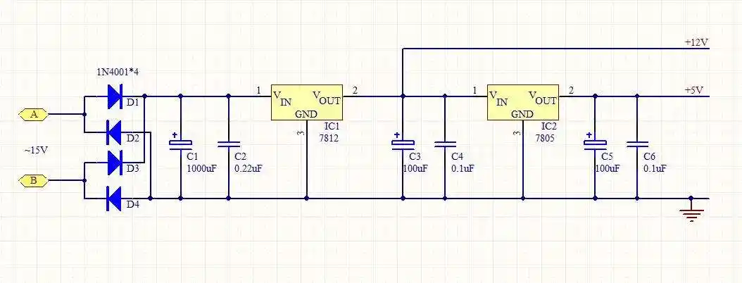 12v直流稳压电路图
