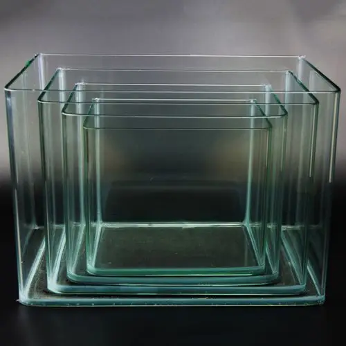 苔藓微景观 弯角玻璃缸 小弯鱼缸 水族箱 创意玻璃金鱼套缸批发