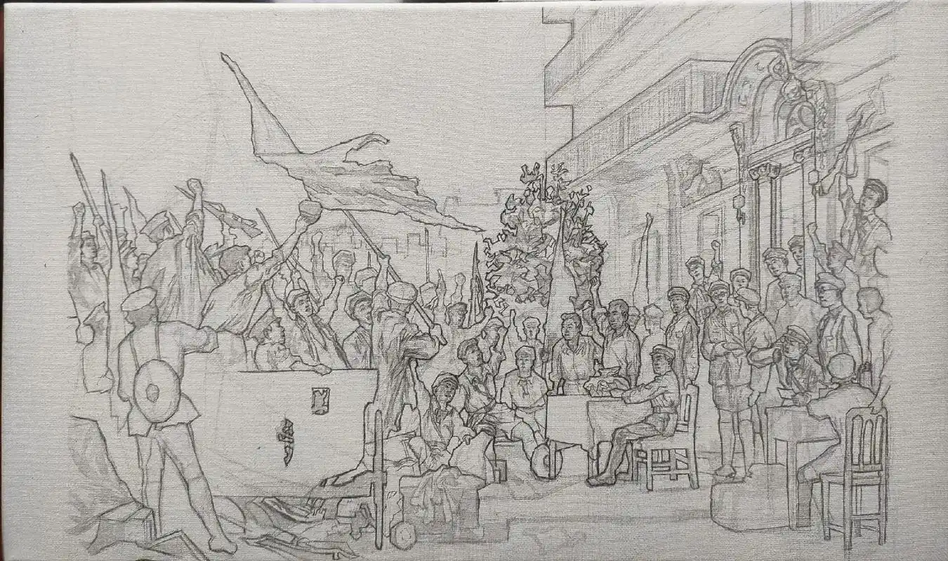 《南昌起义》临摹,用时一周#手绘 #丙烯 - 抖音