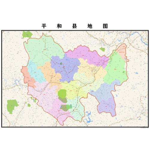 漳州市平和县地图2023年行政区划市区主城区街道交通地图图片素材