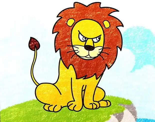 狮子简笔画图片彩色简笔画彩色狮子