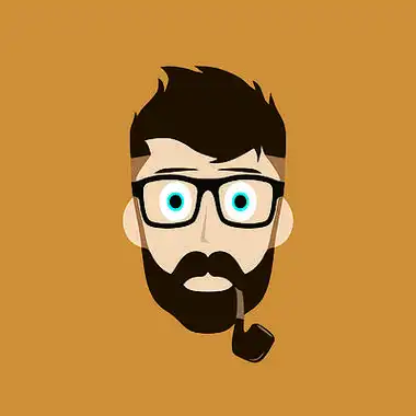 烟斗的家伙卡通主题矢量艺术插画