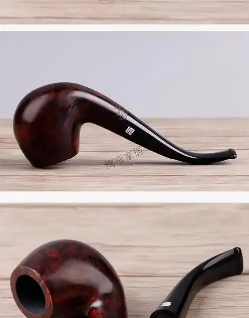 石楠木男士过滤烟斗老式实木烟锅旱烟斗烟袋锅烟丝专用配件铜锅三用款