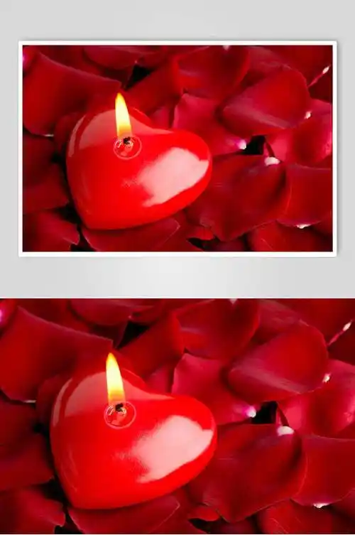 爱心烛光蜡烛图片