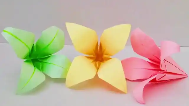 diy手工:漂亮的立体百合花折纸