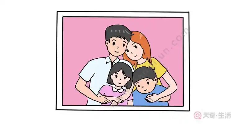 全家四个人简笔画