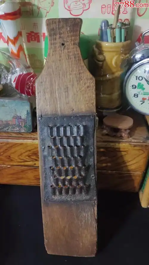 上世纪6070年代老式木质板铁质擦菜板民俗老物品