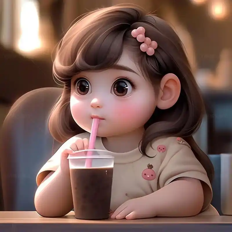 闺蜜头像|我们一起喝奶茶吧.#萌娃头像 #女生头像 #呆萌呆 - 抖音