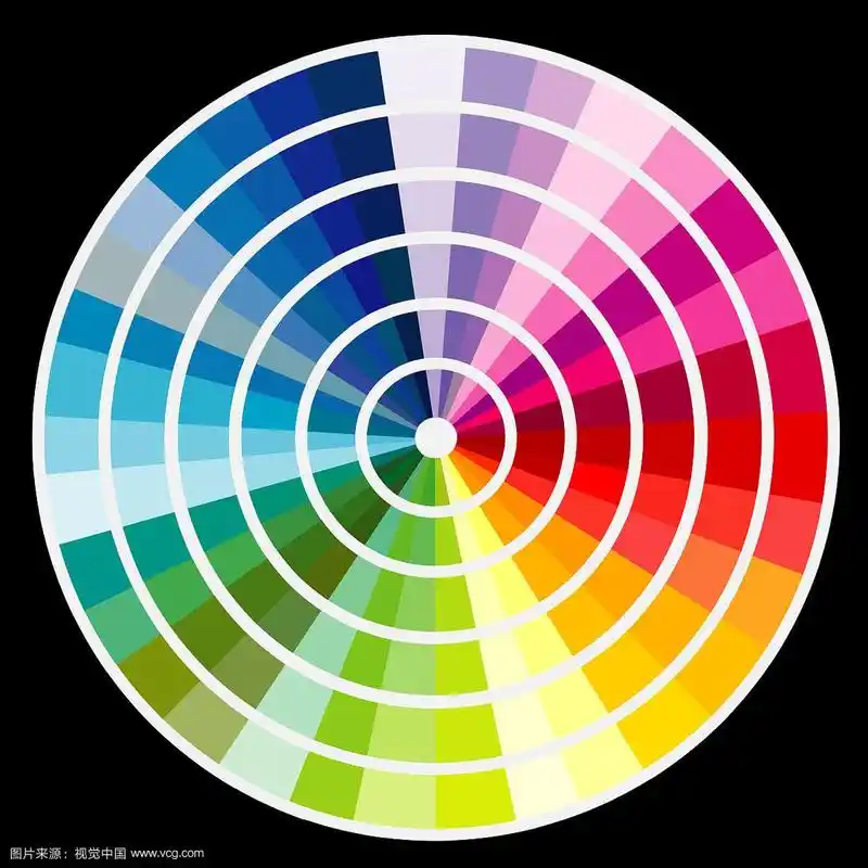 颜色圆形调色板上的黑色背景