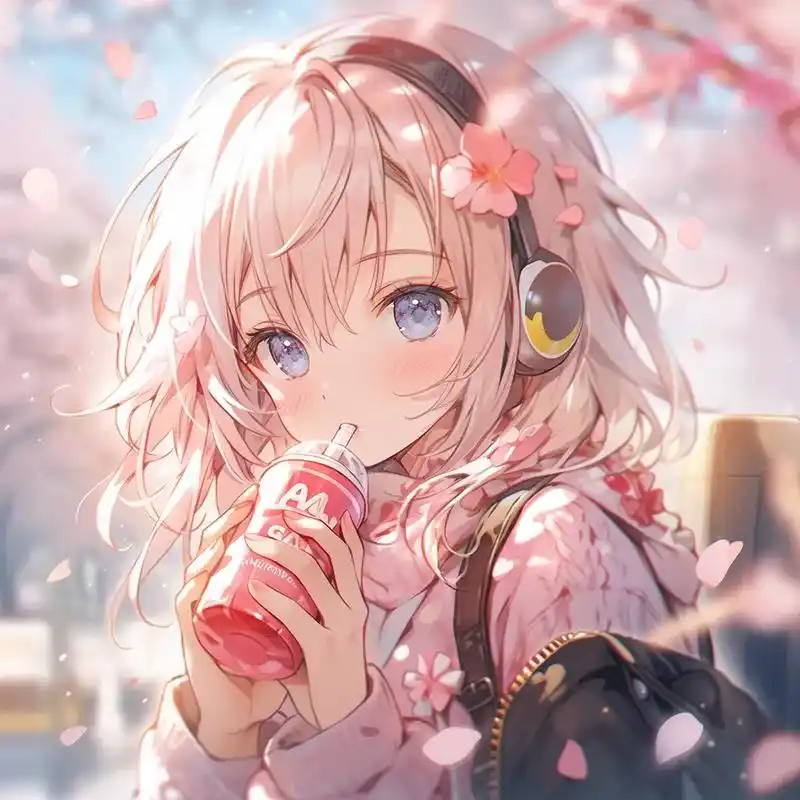 樱花树下的小姐姐们太美了叭#动漫头像 #女生头像  - 抖音