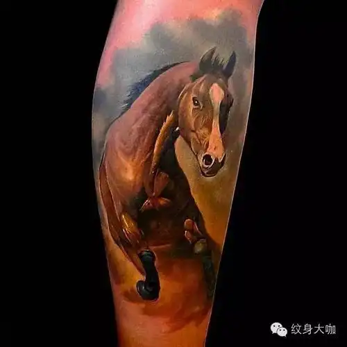 纹身素材第90期〕骏马奔腾