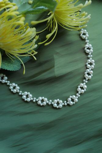 手工编织花式天然淡水珍珠项链短锁骨链多层设计轻奢复古女36cm