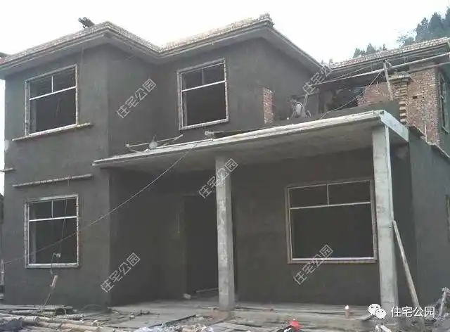 几套农村自建别墅外观实景图附户型图和施工过程