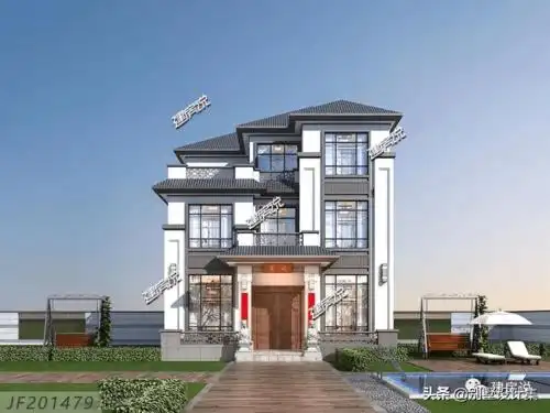 这款漂亮的三层新中式别墅助你一举摘下全村别墅桂冠