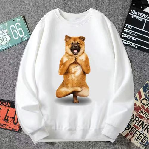 柴犬cheems狗子卫衣男加绒外套女恶搞表情包瑜伽狗冬季学生情侣装