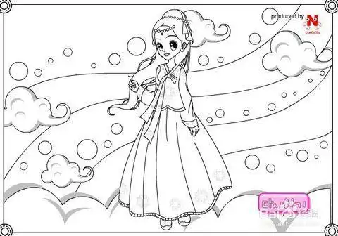 七天仙女下凡画儿童简笔画