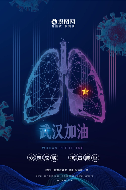 武汉加油抗击肺炎病毒公益海报