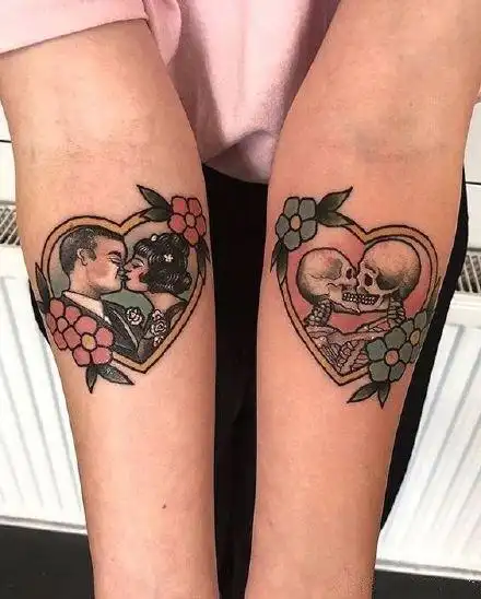 代表爱情的心形oldschool纹身图案99