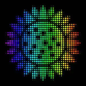 彩虹彩色像素向日葵图标照片