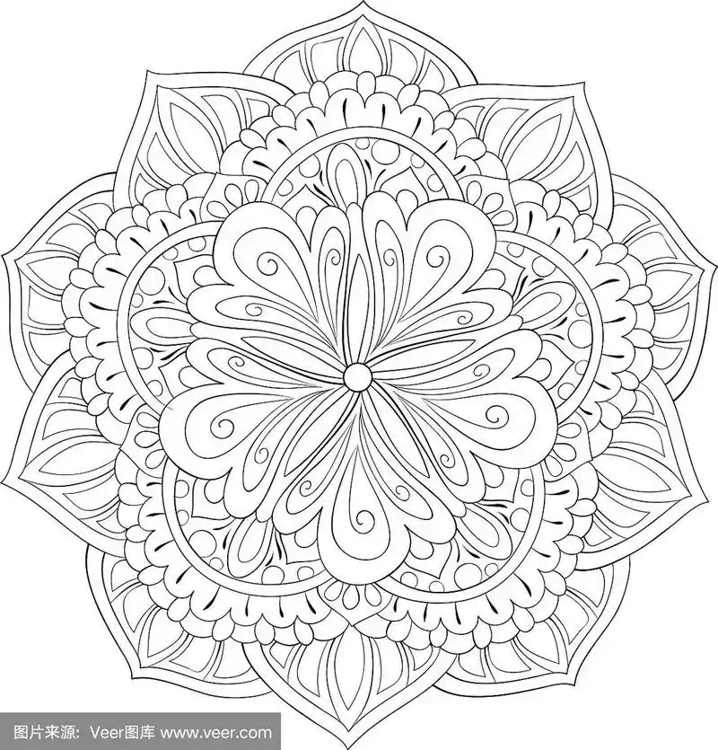 成人涂色书册一幅禅宗曼陀罗图像
