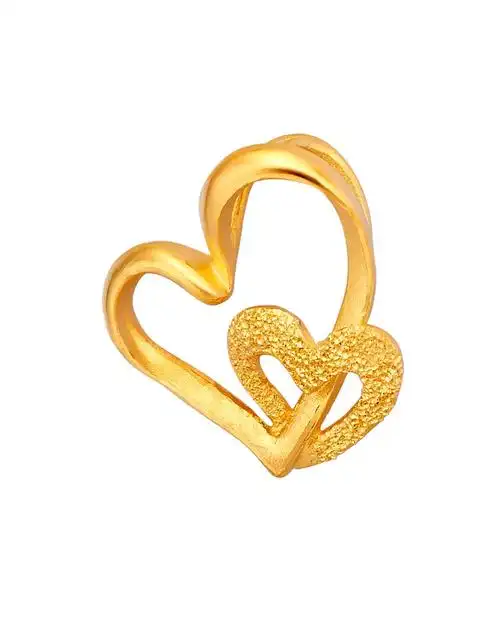 【专柜同款】心心相依黄金吊坠(计价)