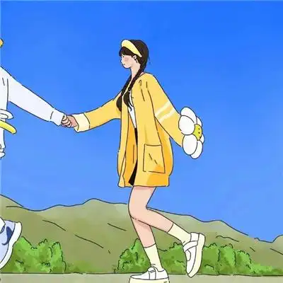 手绘简单好看的卡通情侣头像图片 最受欢迎时尚独特的微信情头_情侣