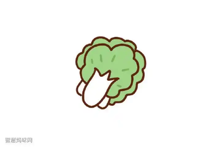 大白菜卡通简笔画彩色