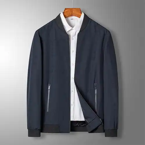 男士夹克中年外套2021春秋季薄款休闲棒球领男装潮流长袖防风上衣