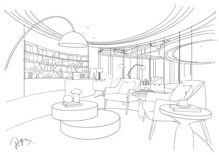 马克笔手绘表现总经理办公室#手绘  #马克笔  #效果图  #室内效果图