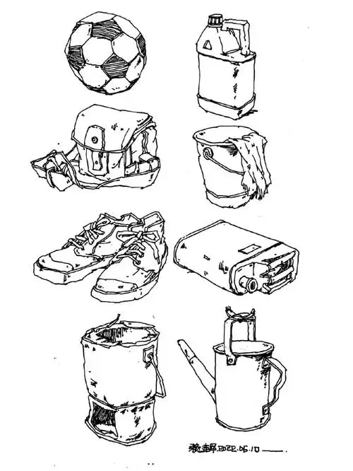 558速写静物单体练习实物对照