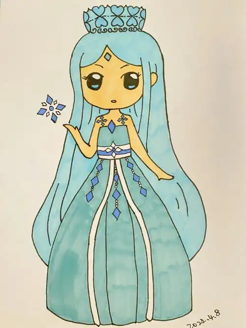 37叶罗丽冰公主简笔画