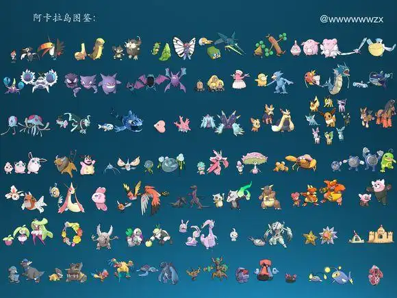 口袋妖怪日月/宝可梦日月阿罗拉地区图鉴大全