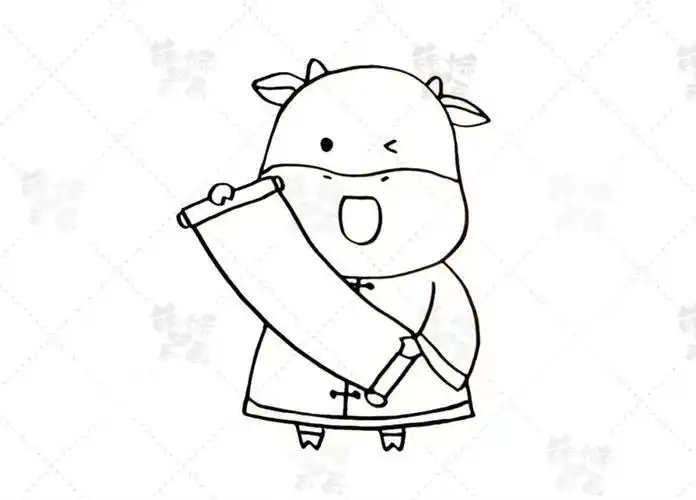 学画8只小牛简笔画简单又可爱可收藏备用简笔画手抄报教程零二七