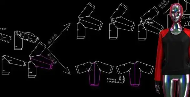 10款插肩袖和插角袖制版裁剪笔记图