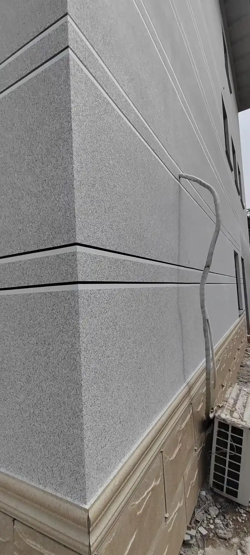 黑白线工艺#外墙仿石漆 #别墅外墙装饰 #专业的事交给专业的 - 抖音