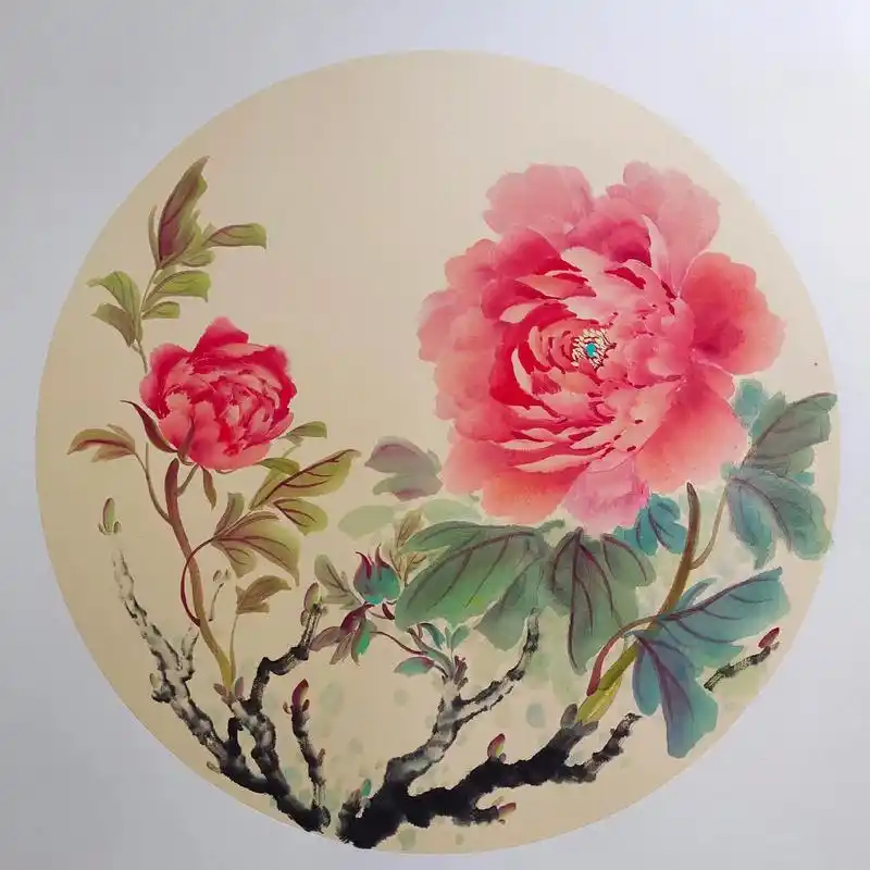 国画写意牡丹 #写意花鸟 #国画艺术 #简单快乐的生活最幸 - 兑趑