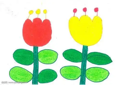 儿童简笔画花有颜色