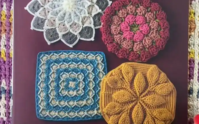 36款居家时间就能完成的钩编坐垫,花团锦簇的立体花样,充满创意的针法